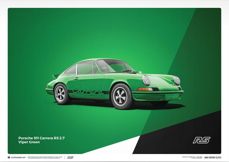 Stampa d'arte Porsche 911 RS - 1973 - Green