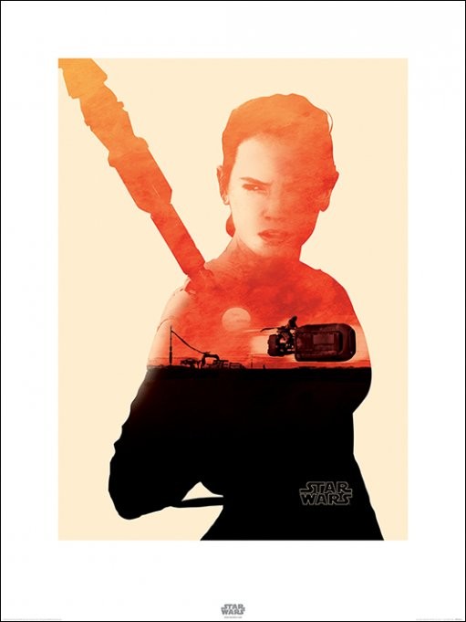 Umělecký tisk Star Wars VII: Síla se probouzí - Rey Tri