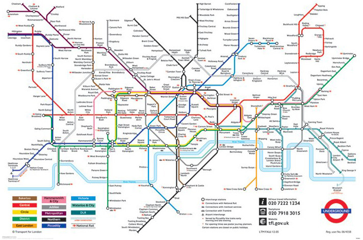 Poster Kaart Londen Metro