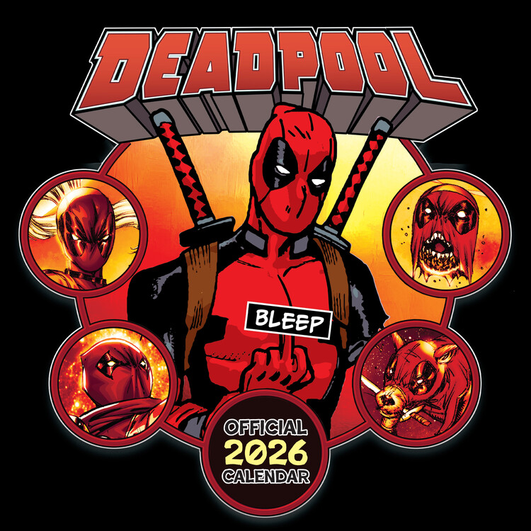 Kalendář 2026 Marvel - Deadpool, 30 x 30 cm