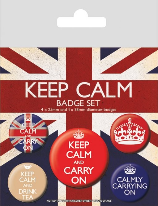 Ansteckerset Keep Calm and Carry On
