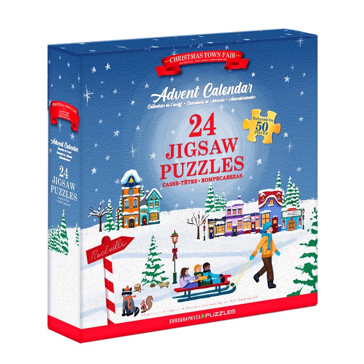 Levně Adventní kalendář Puzzle Adventní kalendář Christmas Town Fair, 1200 ks