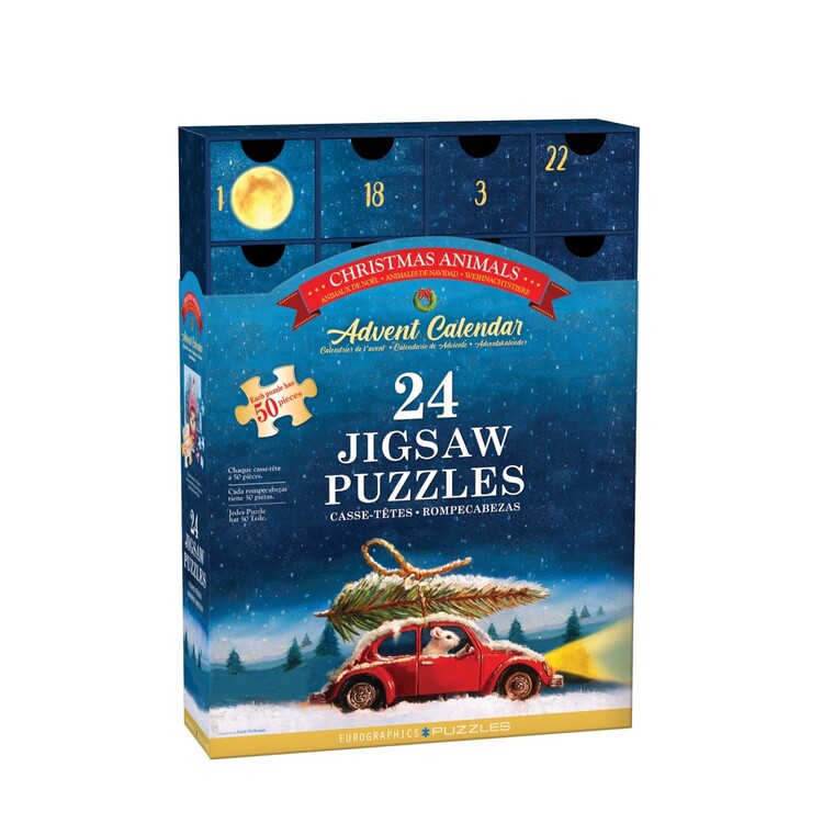 Levně Adventní kalendář Puzzle Adventní kalendář Funny X-mas Animals, 1200 ks