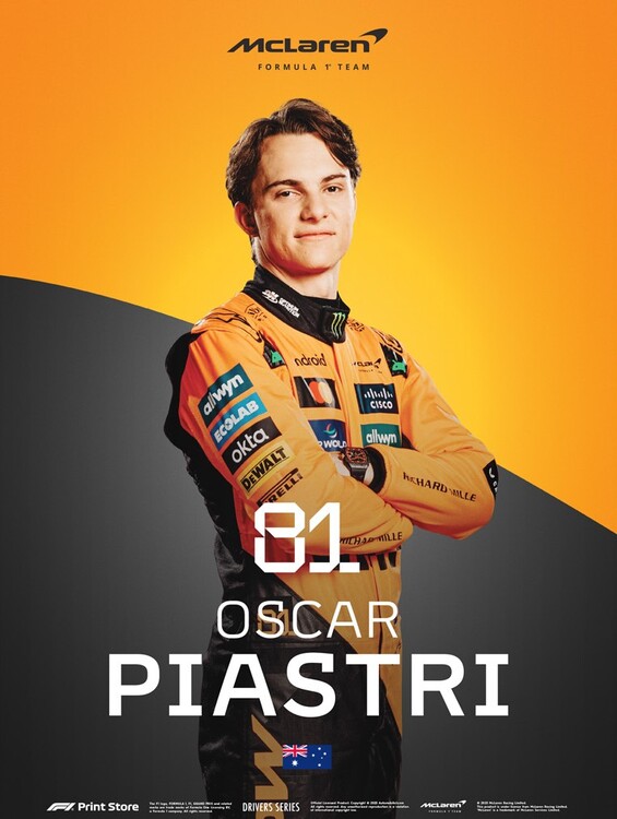 Umělecký tisk F1 Print Store Driver Series - Oscar Piastri
