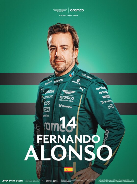 Levně Umělecký tisk F1 Print Store Driver Series - Fernando Alonso, 30 × 40 cm