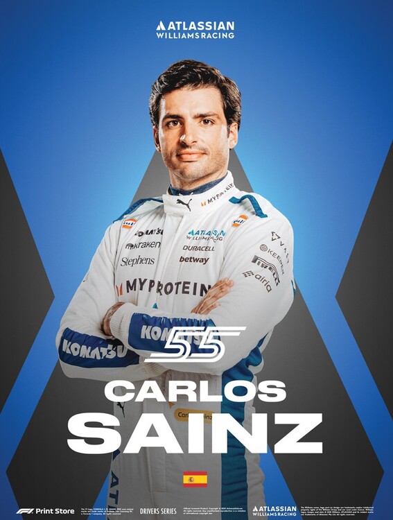 Levně Umělecký tisk F1 Print Store Driver Series - Carlos Sainz, 30 × 40 cm