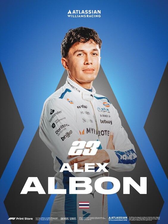 Levně Umělecký tisk F1 Print Store Driver Series - Alex Albon, 30 × 40 cm