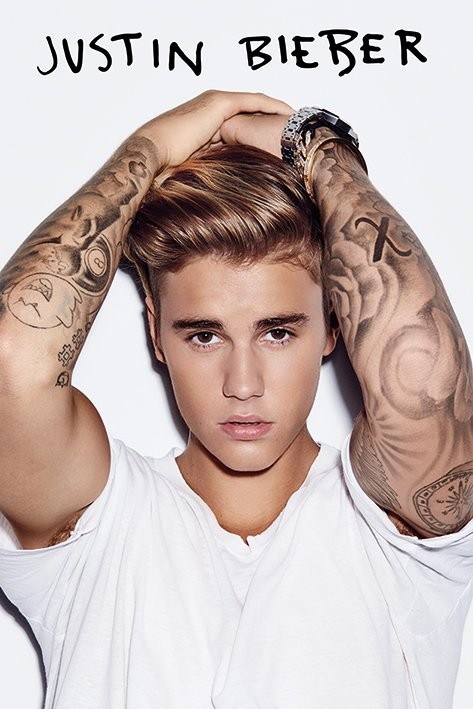 Plakát Justin Bieber - White