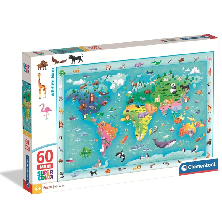 Levně Puzzle Noli Wildlife Map, 60 ks