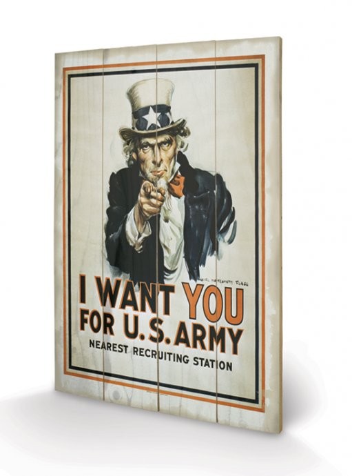Poster su legno I Want You - Uncle Sam