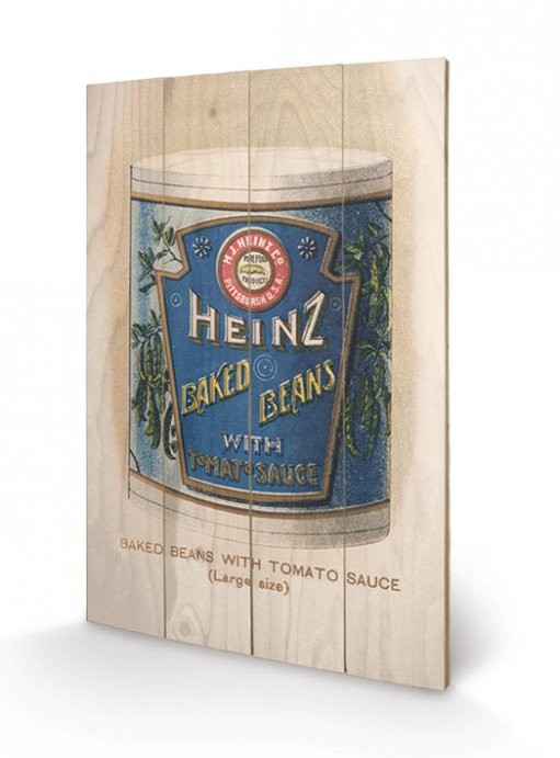 Bild auf Holz Heinz - Vintage Beans Can
