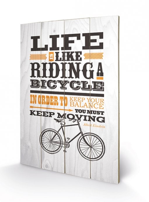 Bild auf Holz Asintended - Riding A Bicycle