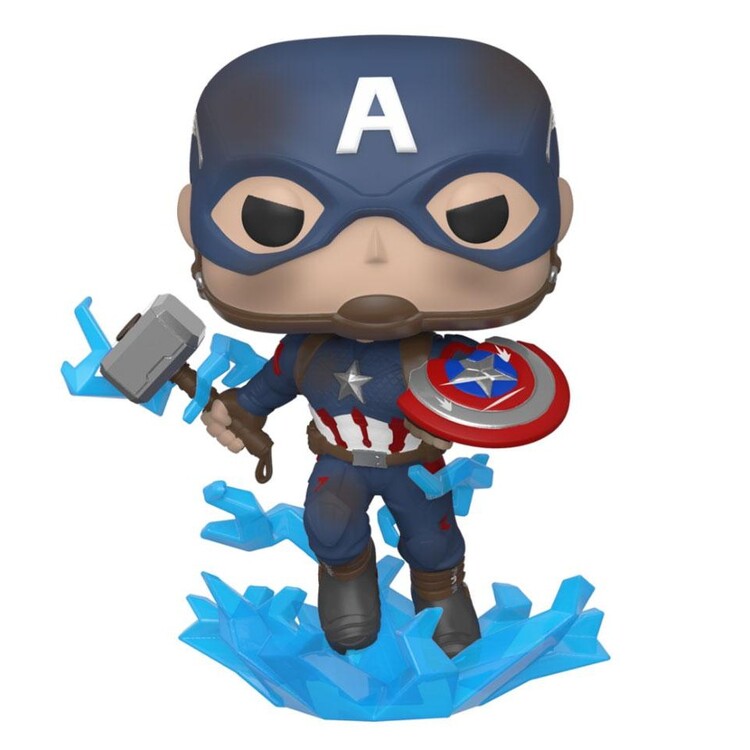 Levně Figurka Funko POP! - Avengers: Endgame - Captain America w/Broken Shield & Mjölnir, 9 cm