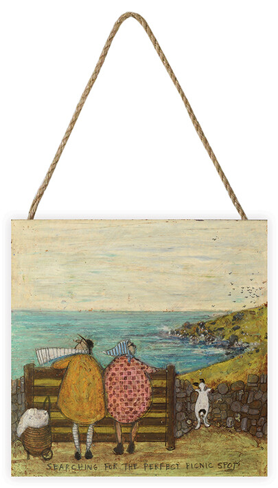 Levně Dřevěný obraz Sam Toft - Searching For The Perfect Picnic Spot, 20 × 20 cm