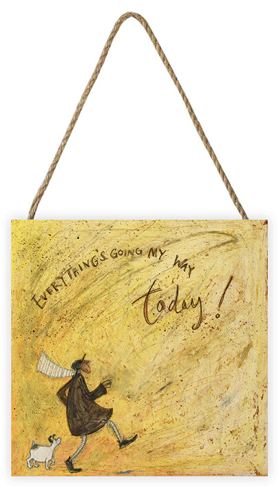 Levně Dřevěný obraz Sam Toft - Everything's Going My Way Today!, 20 × 20 cm