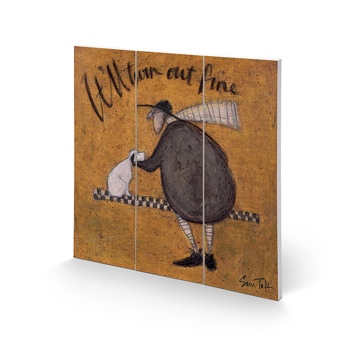 Levně Dřevěný obraz Sam Toft - It'Ll Turn Out Fine, 30 × 30 cm