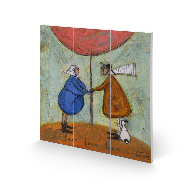 Levně Dřevěný obraz Sam Toft - Love, Love, Love, 30 × 30 cm