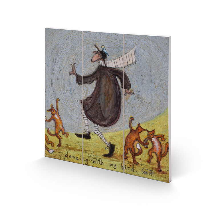 Levně Dřevěný obraz Sam Toft - Dancing With My Bird, 30 × 30 cm
