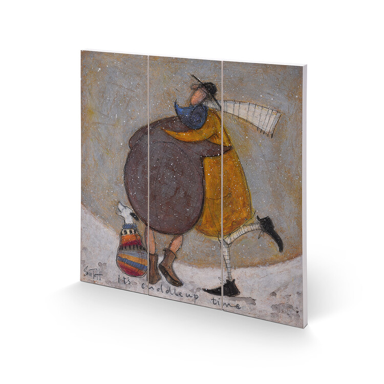 Levně Dřevěný obraz Sam Toft - It's Cuddle Up Time, 30 × 30 cm