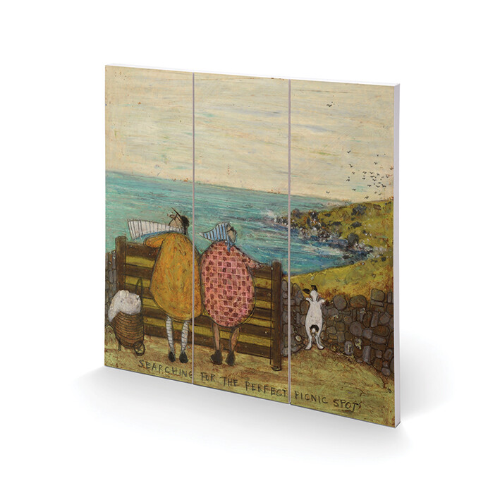 Levně Dřevěný obraz Sam Toft - Searching For The Perfect Picnic Spot, 30 × 30 cm