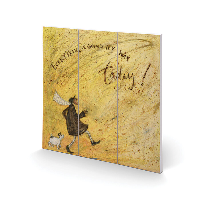 Levně Dřevěný obraz Sam Toft - Everything'S Going My Way Today!, 30 × 30 cm