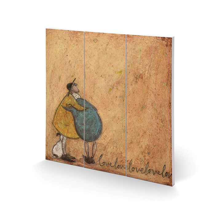 Levně Dřevěný obraz Sam Toft - Love Love Love Love Love, 30 × 30 cm