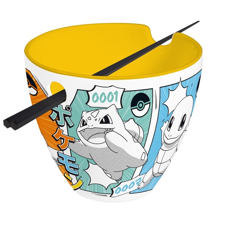 Zestaw miska i pałeczki do ramenu Pokemon - Starters Manga