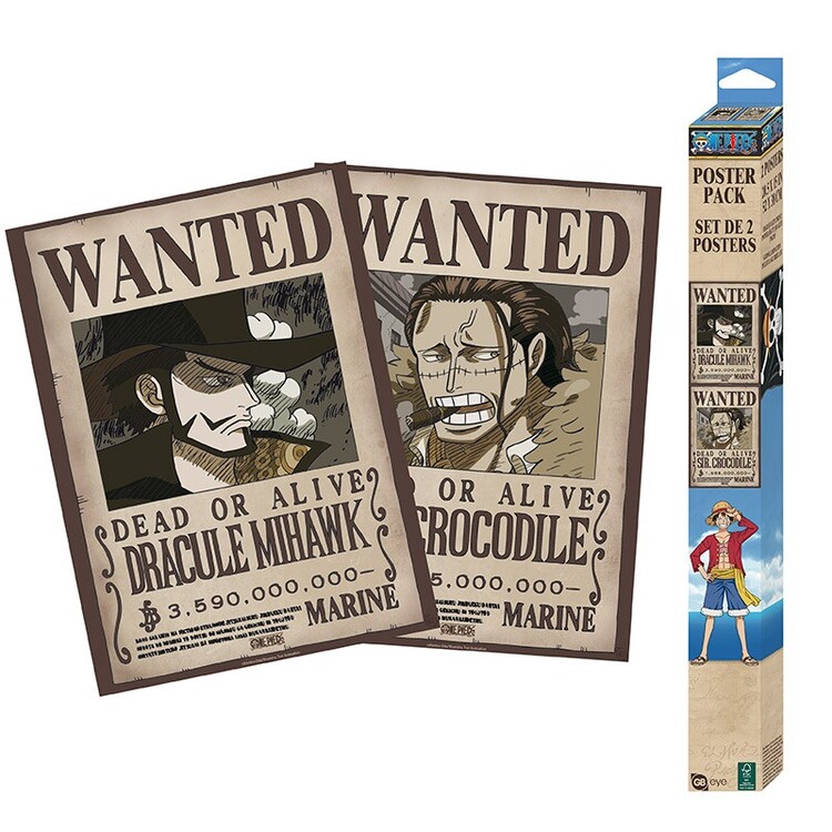 Set regalo One Piece - Wanted Mihawk & Crocodile