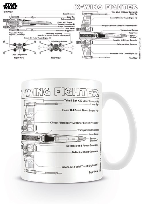 Tazza Star Wars - X-Wing Fighter Sketch