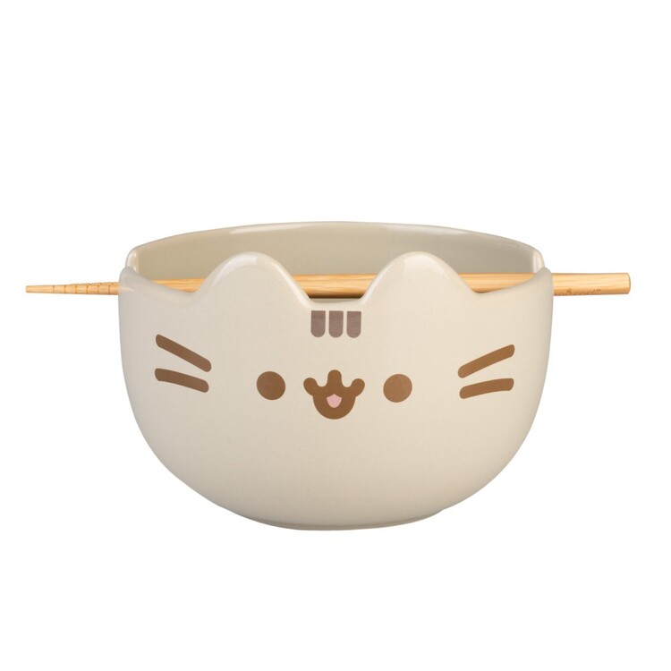 Ramen sett med skål og spisepinner Pusheen
