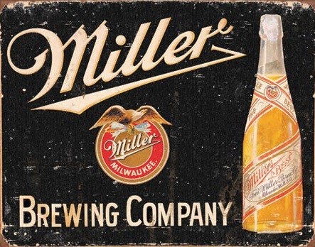 Metallschild Miller Brewing Vintage