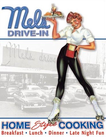 Metallschild Mels Diner - Car Hop