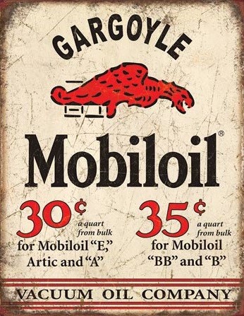 Metallschild Mobil Gargoyle