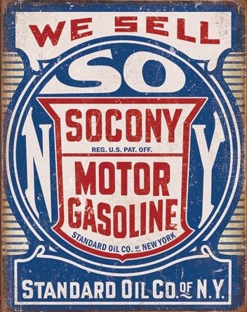 Metallschild Socony Gasoline