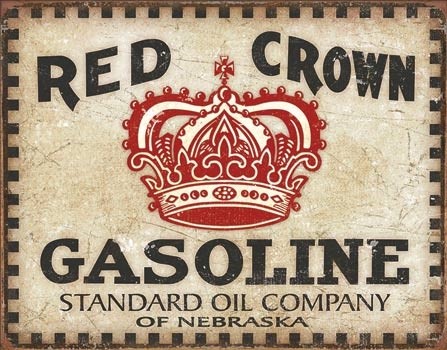Plechová ceduľa Red Crown - Checker