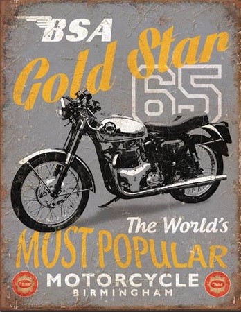 Metallschild BSA - '65 Gold Star