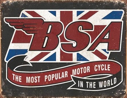 Metallschild BSA - Most Popular