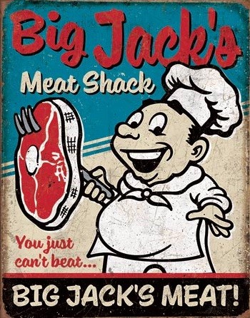 Metallschild Big Jack's Meats