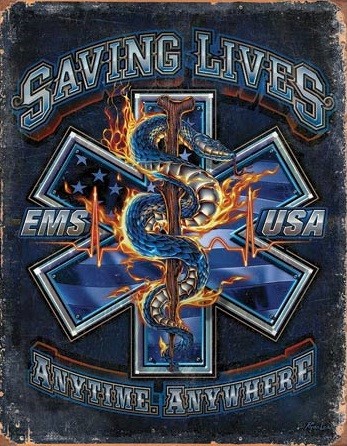 Metallschild EMS - Saving Lives