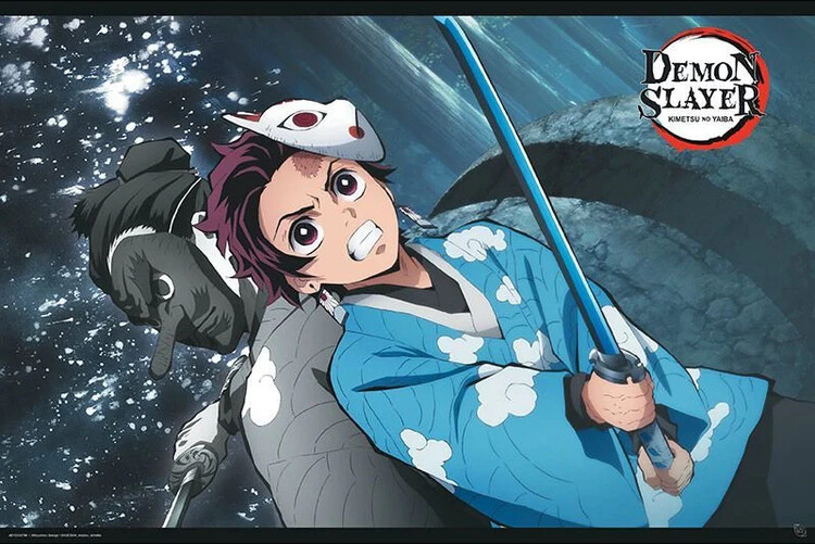 Plakát, Obraz - Demon Slayer: Kimetsu no Yaiba - Tanjiro Kamado & Sakonji Urokodaki, 91.5 × 61 cm