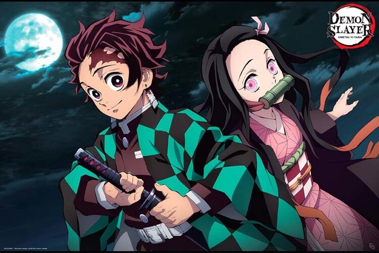 Plakát, Obraz - Demon Slayer: Kimetsu no Yaiba - Tanjiro Kamado & Nezuko Kamado, 91.5 × 61 cm