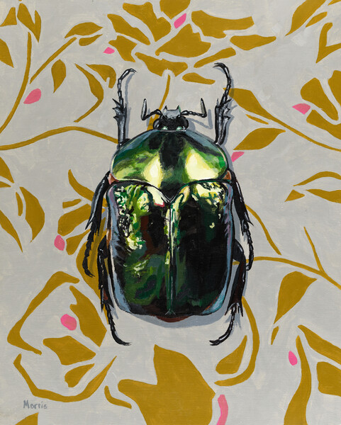 Sticker Plakat On ochre floral, c.2024