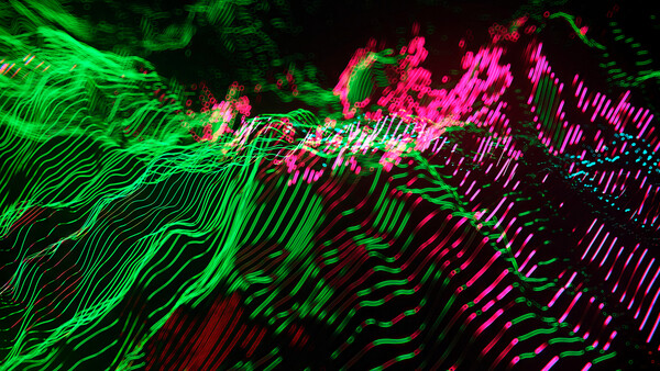 Poster Topographic Bits in Motion,  c.2015-2025