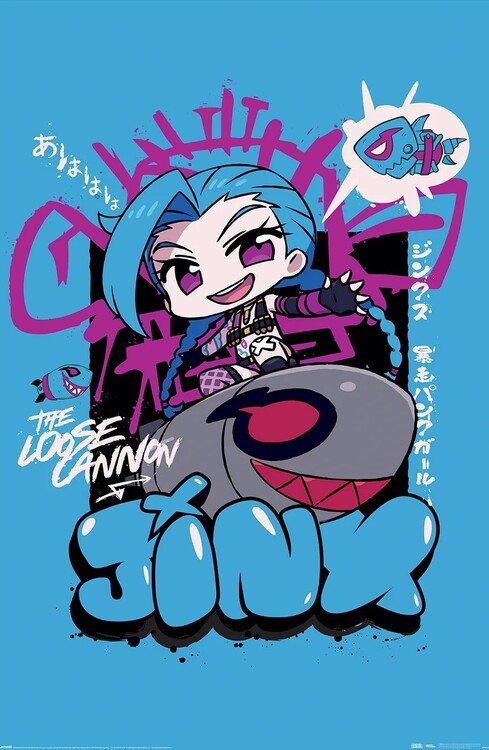 Plakát, Obraz - League of Legends - Chibi Jinx, 61 × 91.5 cm