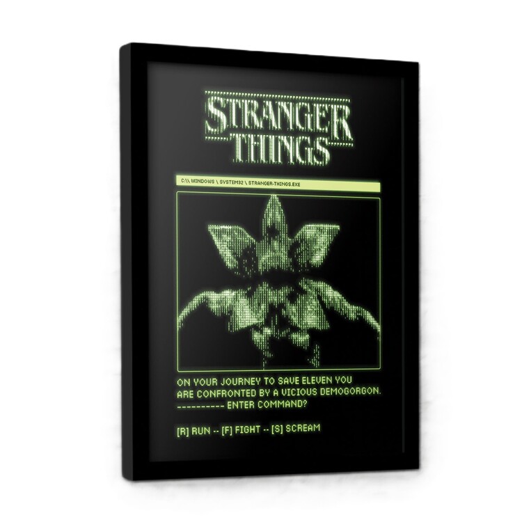 Poster înrămat Stranger Things 5 - Run, Fight, Scream