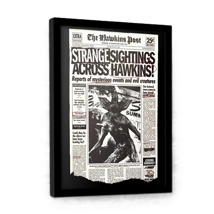Poster incorniciato Stranger Things - Strange Sightings Across Hawkins