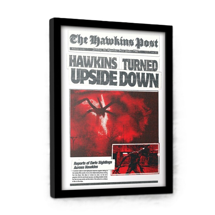 Gerahmte Poster Stranger Things 5 - Hawkins Turned Upside Down
