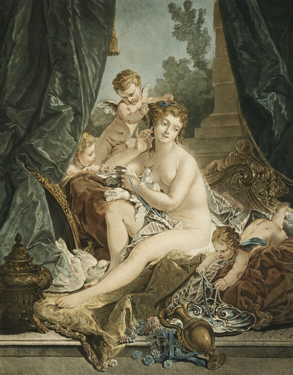 Levně Plakát, Obraz - La Toilette de Venus, Boucher, Francois (1703-70), 30 × 40 cm