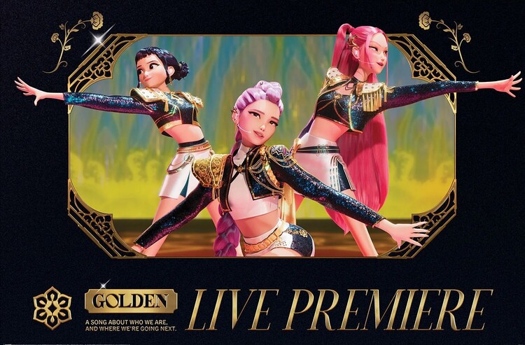 Plakát, Obraz - K-Pop Demon Hunters - Golden Live, 91.5 × 61 cm