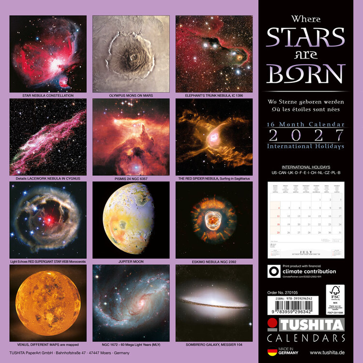 Calendario 2027 Dove nascono le stelle | 16 mesi